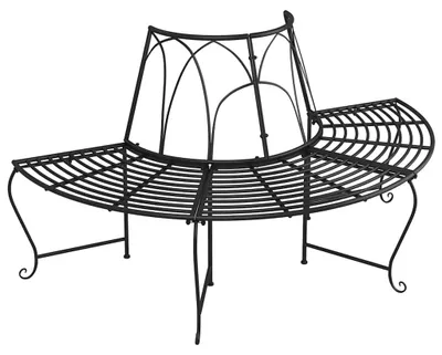 Zdjęcie produktu dla vidaXL Ławki pod drzewo półokrągłe 2 szt. Ø159 cm stal czarna