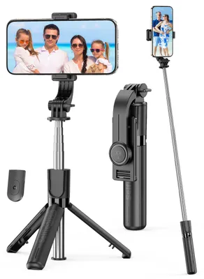 Productafbeelding van 4 in 1 selfie stick met afneembare afstandsbediening, mini statief
