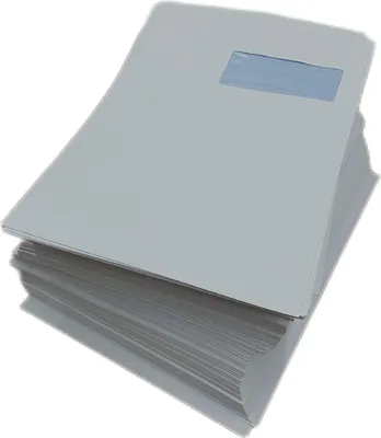 Produktbild von 250 Hüllen weiß C4 229 x 324 90 g/m² Fenster 110 x 50 Schutzstreifen Versandtaschen