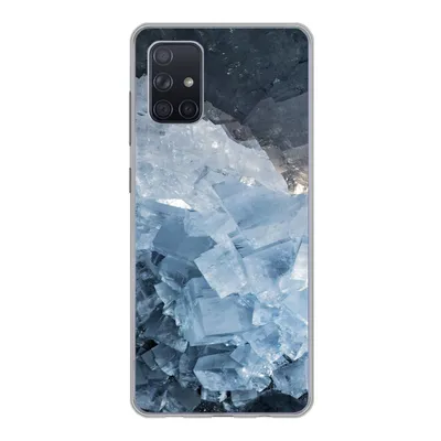 Produktbild von MuchoWow® Handyhülle Schutzhülle Hülle für Samsung Galaxy A51 Naturstein - Kristall - Blau Silikon Softcase Handy Hülle - Schutzabdeckung