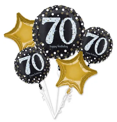 Image de 70. Anniversaire or Set de ballons