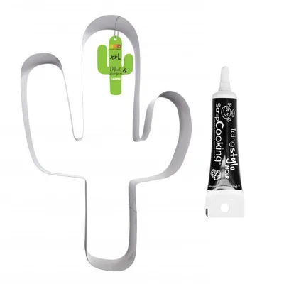 Produktbild von Ausstechform XXL Kaktus + Icing schwarzen Stift