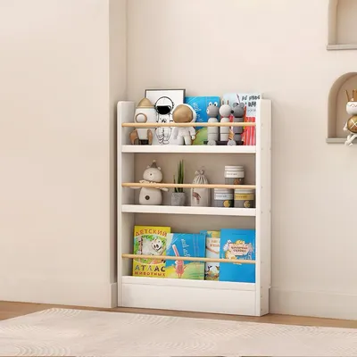 Immagine prodotto di Libreria per cameretta, 70x10x89 cm, bianca, a 3 ripiani, con sistema antiscottatura