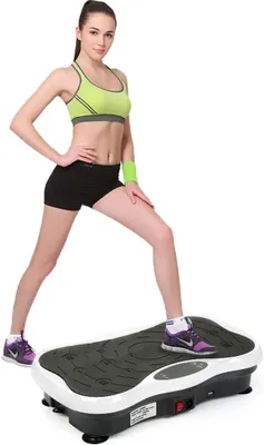 Obrázok produktu pre Vibračná doska – Fitnessová vibračná doska – Spaľovanie tukov – S Bluetooth reproduktorom – 53 x 325 cm – Čierno-biela