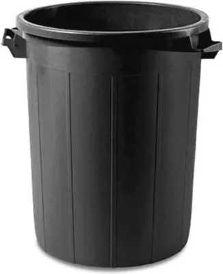 Image de Poubelle noire - 100 litres - Spacieuse et pratique pour le jardin et l'extérieur