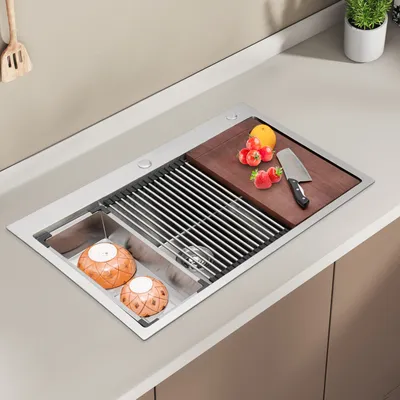 Produktbild von Küchenspüle Spülbecken Einbauspüle Edelstahl  Spüle 84 x 56 cm Silber