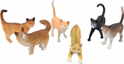 Produktbild von Figurenset 6 Stück Haustierfiguren Ragdoll-Katzen Dachkatzen Figuren Katzen