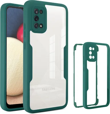 Immagine prodotto di Samsung Galaxy A02S Custodia protettiva, protezione dello schermo incorporata 360 gradi protezione completa custodia del telefono cellulare per Samsung A02S Verde