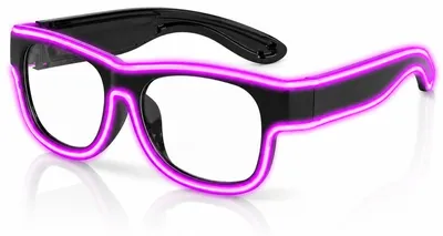 Produktbild von LED Leuchtbrille – wiederaufladbar, kabellos, 3 Modi, USB – Neon Party Brille und blinkende Sonnenbrille für Karneval und Halloween
