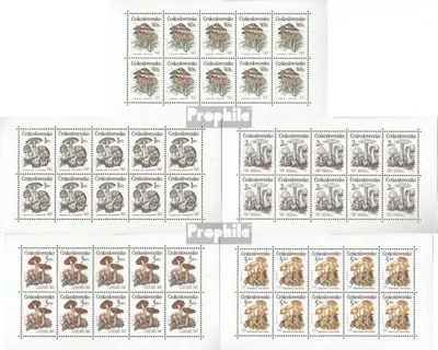 Produktbild von Briefmarken Tschechoslowakei 1989 Mi 3017Klb-3021Klb Kleinbögen (kompl.Ausg.) postfrisch Pilze