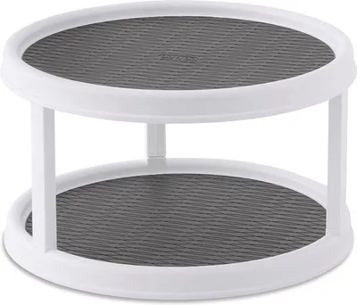 Produktbild von Famanu Drehteller 2-stufig für Vorratsschränke - 30,5 cm, Weiß/Grau