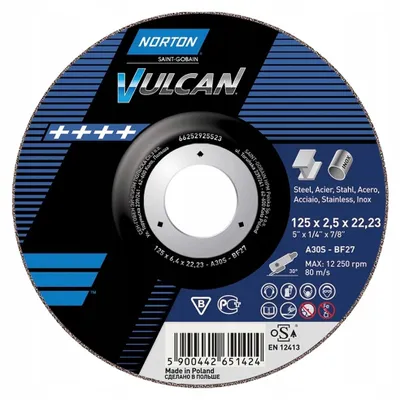 Image de Disque à tronçonner Vulcan acier/inox droit 125x2,5