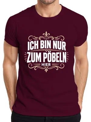 Obrázok produktu pre Som tu len preto, aby som sa bavil. Sarkastické tričko pre pánov, bordó farba, veľkosť L