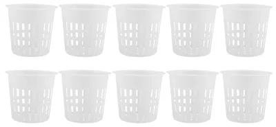 Imagen del producto de Macetas de plástico, 10 unidades, color blanco, para hidroponía, balcones y jardines