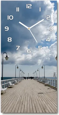 Produktbild von Wanduhr aus Glas – 30x60 cm - Glasbild - Glasuhr - Gehärtetes Glas -Pier in Orłowo