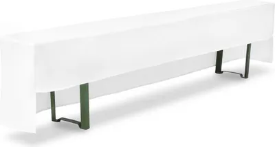 Produktbild von TexDeko Bierbankhusse Premium PRO gepolstert für Bierzeltgarnitur 220cm Blickdicht strapazierfähig Festzeltgarnitur Husse (Weiß + Polsterung)