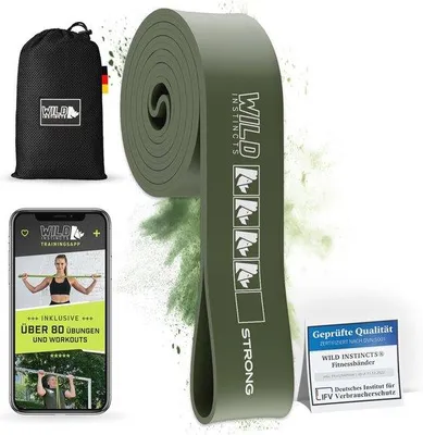 Produktbild von Fitnessbandenset für Krafttraining und Klimmzüge - mit Tasche und Trainings-App