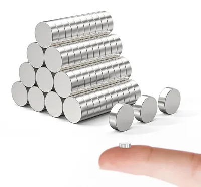 Produktbild von 100 Mini-Rundmagnete 6x2mm, kleine starke Magnete, runde Magnete, Kühlschrankmagnete für Bastelprojekte, starke Mini-Magnete für Whiteboards, Pinnwände, Magnettafeln, Türen, Karten, Trennwände
