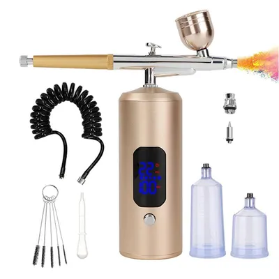 Produktbild von Airbrush Set,Airbrush Kompressor Set kabellos 0,3mm 22/28/38 PSI,tragbares Beauty & Nail Art Sprühgerät mit Akku und Zubehör