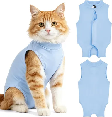 Produktbild von Katzen-Erholungsanzug L, atmungsaktiv, Beißschutz, für Bauchwunden