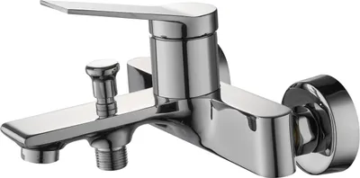 Produktbild von sanicomfort Wannenarmatur LISSABON chrom – Einhebel Mischbatterie für Badewanne – Aufputz-Wannenfüllarmatur mit 1/2 Zoll Brauseanschluss, Wandmontage, aus Messing