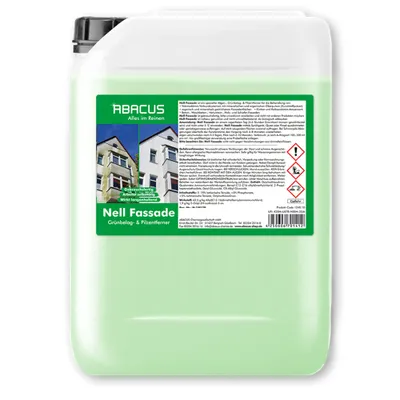 Produktbild von ABACUS® Fassadenreiniger, Grünbelagentferner für Fassaden, Putz & Hauswände, Entfernt selbsttätig 1 x 25L Nell Fassade