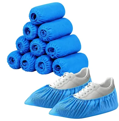 Productafbeelding van 100 Stuks Wegwerp Schoenhoezen Waterdicht Blauw