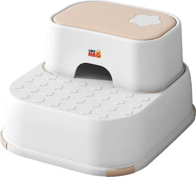 Immagine prodotto di Seggiolino per bambini Linomag® 2-in-1 a due gradini, multifunzionale, per WC, bagno e cucina, bianco/salmone