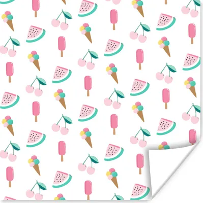 Produktbild von MuchoWow® Poster Sommer - Muster - Pastell 75x75 cm - Wand Dekoration