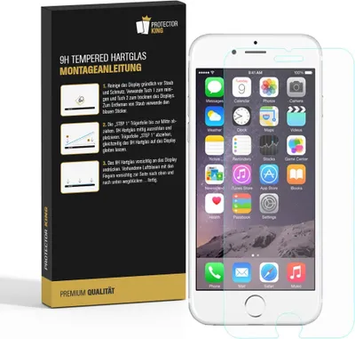 Produktbild von 3x 3D A++ 9H Hartglas für iPhone 6/6S Displayschutz Schutzglas Schutzfolie Panzerfolie Panzerglas Displayglas Tempered Glasfolie Sicherheitsglas Echtglas