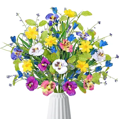 Immagine prodotto di 3 confezioni di fiori artificiali per interni ed esterni: resistenti alle intemperie e facili da curare