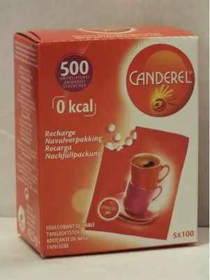 Produktbild von Canderel Süßstoff Nachfüllverpackung für Süßstoffspender, 5 x 100 Tabletten (Tafel dispenser Recharge)
