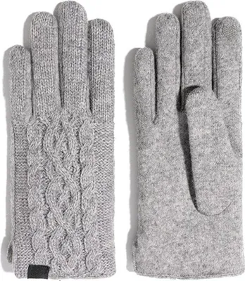Produktbild von Damenhandschuhe aus reinem Kaschmir | Zopfmuster