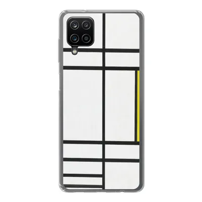 Produktbild von MuchoWow® Handyhülle Schutzhülle Hülle für Samsung Galaxy A12 Komposition in Weiß, Rot und Gelb - Piet Mondrian Silikon Softcase Handy Hülle - Bild