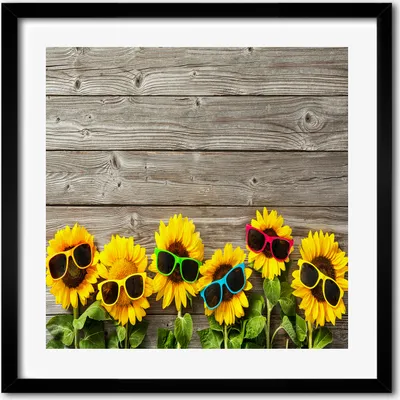 Produktbild von Bild - 50 cm x 50 cm - MDF - Rahmen, Wandkunst - Sunflowers