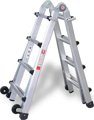 Produktbild von Euroline Premium 31621 Vario-Klappleiter mit Rollen 4x6 Sprossen