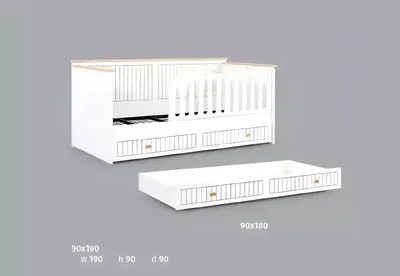 Produktbild von Kinderzimmer Jugendzimmer weiß Bett Kommode Kleiderschrank 3-teilige Möbel