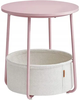 Produktbild von Rosa Beistelltisch mit Aufbewahrungskorb SALMA