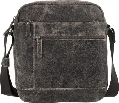 Produktbild von Herren Umhängetasche Grau Naturleder 22x26x8 cm Reißverschluss can7060