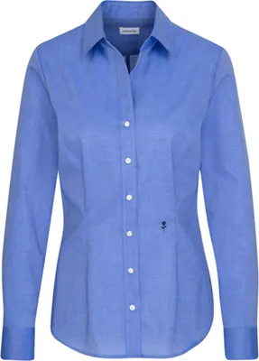 Produktbild von Seidensticker CITY-BLUSE Damen Langarm Kent Slim-Fit Mittelblau 42