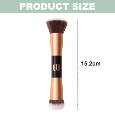 Produktbild von Doppelköpfiger Make-up-Pinsel aus bionischen Faserhaaren, komfortabel in der Anwendung und tragbar