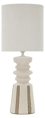 Obrázek produktu pro Stolní lampa z bílé keramiky se zelenými detaily ø 22,5x57 cm