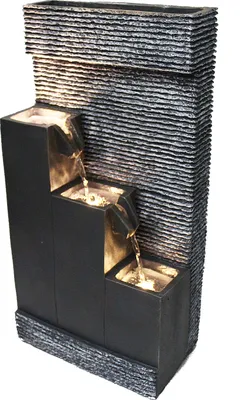 Produktbild von Springbrunnen BK845 mit LED Beleuchtung Gartenbrunnen mit Dekorationsbecken Zimmerbrunnen