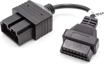 Produktbild von vhbw OBD Adapter OBD1 auf OBD2 16Pin kompatibel mit Kia Auto, KFZ - 20 cm