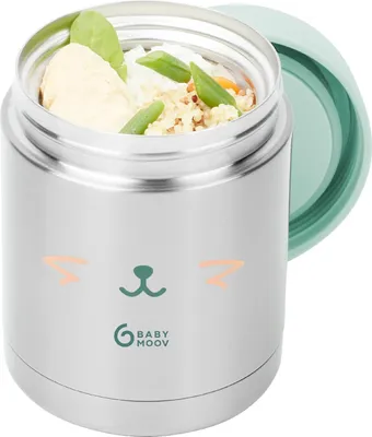Produktbild von Babymoov EATS'ISY Edelstahl-Thermobehälter für Babynahrung, 350ml Füllmenge, hermetischer Schraubverschluss