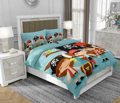 Produktbild von Bettwäsche 200x220 cm + 2x70x80 cm, 3-teilig, 100% Baumwolle, Satin, Reißverschluss, Für Kinder, Bunt - SOVIO | So.0104