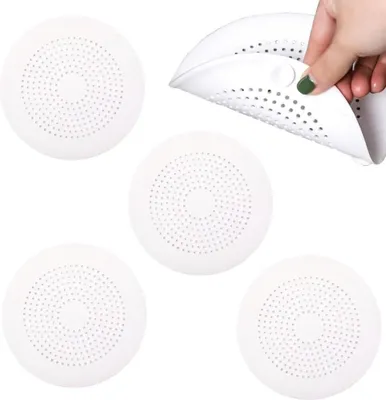 Produktbild von 4 Stück Abflusssieb Silikon Abflusssieb Dusche, Abfluss Haarfänger mit Saugnäpfen, Haarsieb Dusche, für Küche, Dusche, Badewann