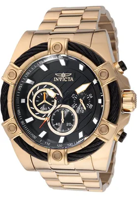 Produktbild von Invicta Bolt 48867 Herren Uhr - Quartz Bewegung - Edelstahl mit schwarzem Zifferblatt - 52 mm