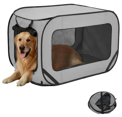 Image de Cage de transport pliable pour chiens - Boîte de transport portable pour chiens et chats