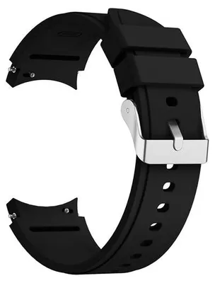 Produktbild von By Qubix passend für Samsung Galaxy Watch 4 Classic - 42 mm & 46 mm - Silikon-Sportband - Schwarz